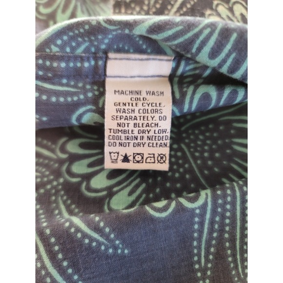 Reyn Sooper Men's Blue Floral Hawaiian Short-Sleeve Button-Up Shirt Size L - Picture 8 of 14